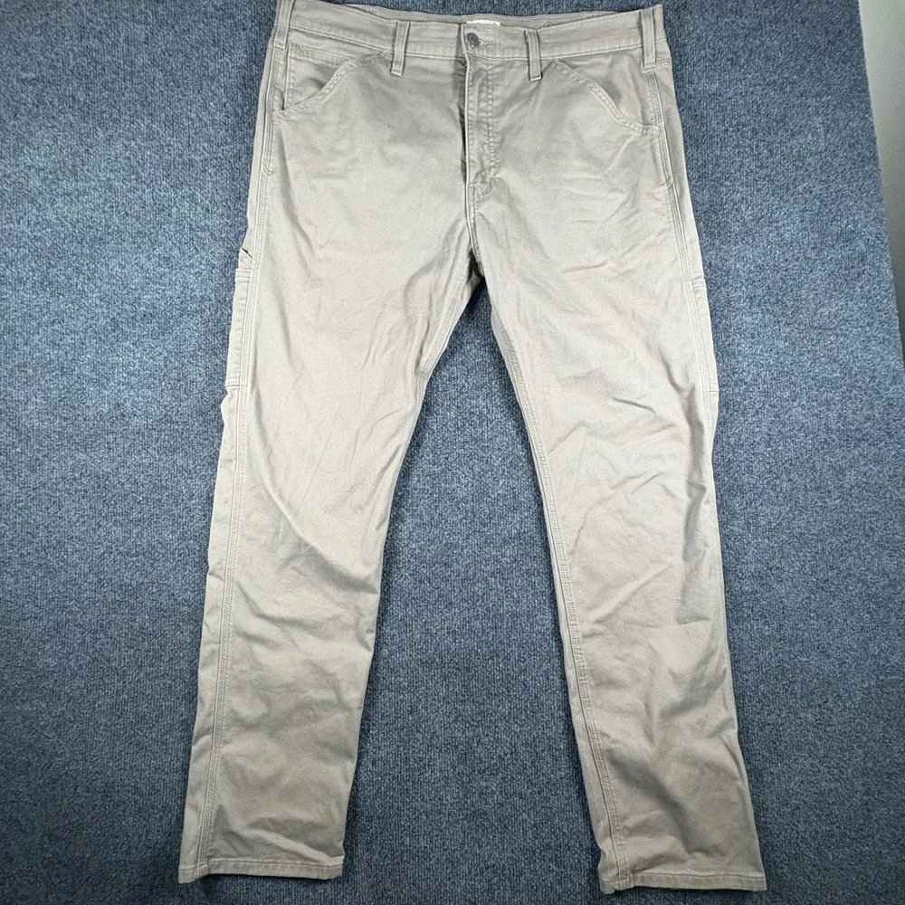 Levi's Carpenter Jeans Men 38x30.5 Beige All Seasons Tech Two Horse Brand Casual